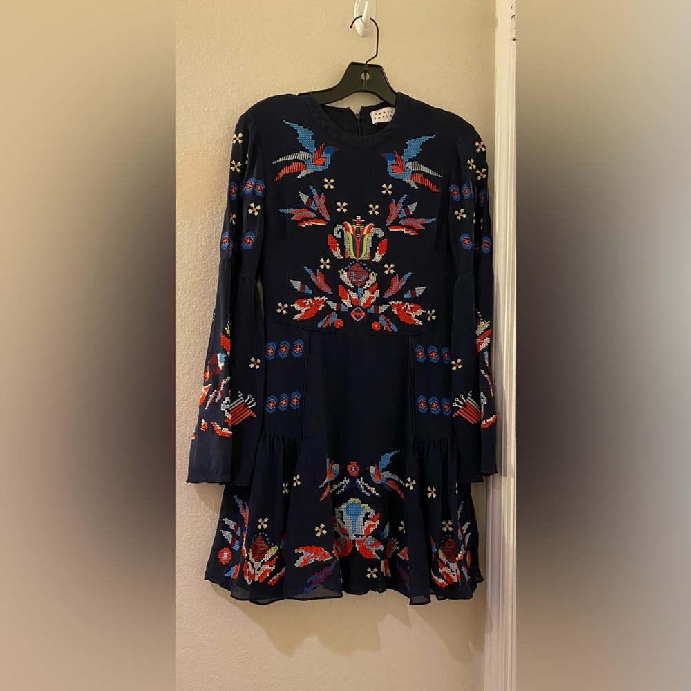 Tanya Taylor Patterned Blue Dress Size 4